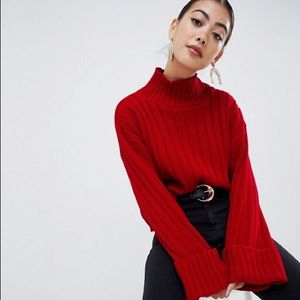 Petite red sweater